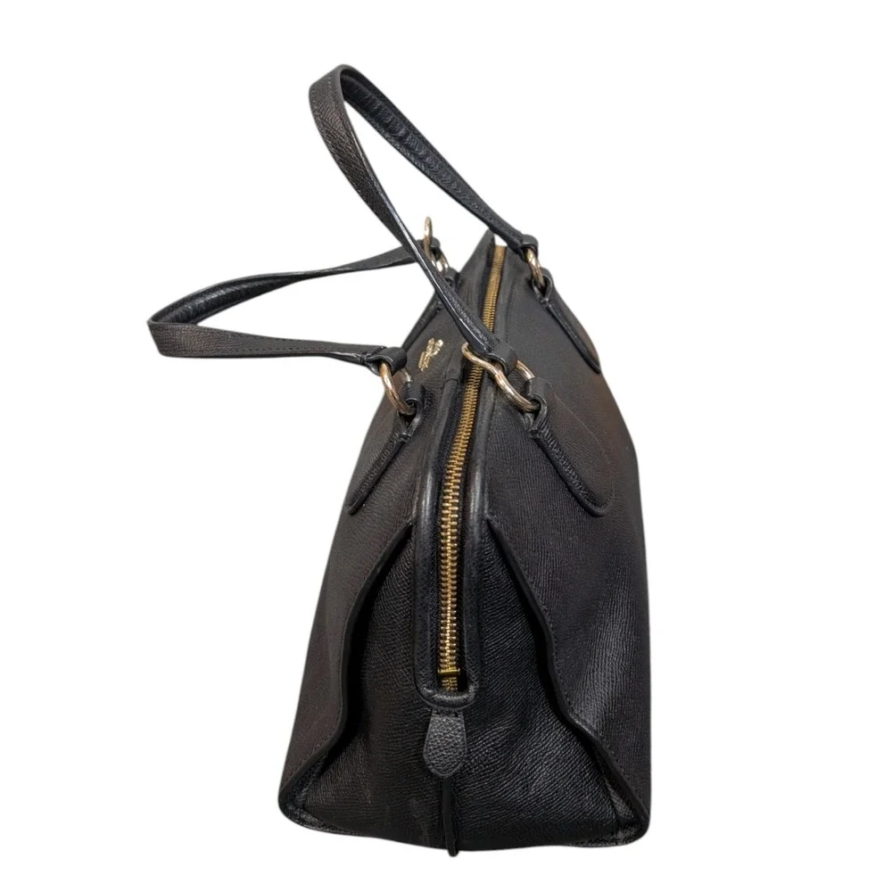 Coach Nolita Satchel Black Pebbled Leather Gold Hardware Handbag F33735